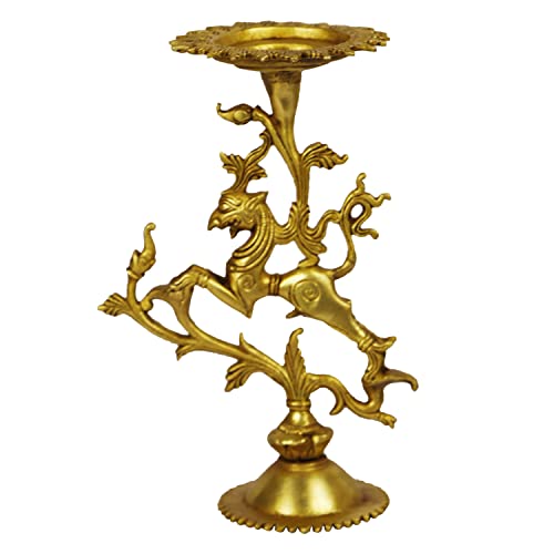 Artvarko™ Brass Designer Candle Holder for Table Centrepiece Living Room Tibetan Nepali Dragon Tealight Holder Stand 9 Inch. - Image 4