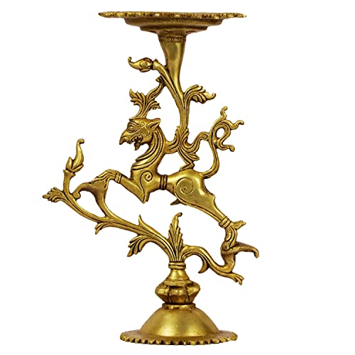 Artvarko™ Brass Designer Candle Holder for Table Centrepiece Living Room Tibetan Nepali Dragon Tealight Holder Stand 9 Inch. - Image 3