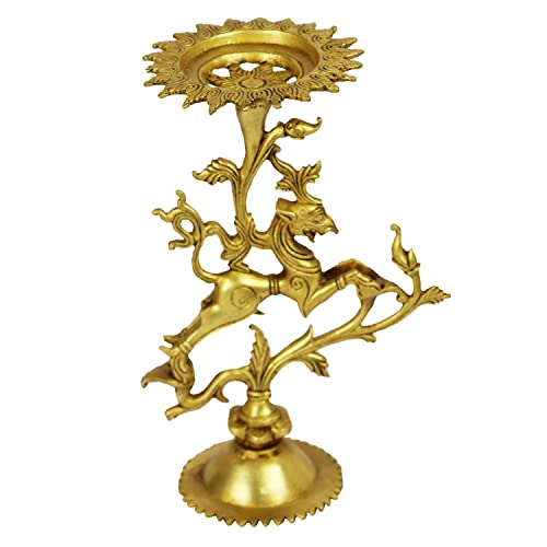 Artvarko™ Brass Designer Candle Holder for Table Centrepiece Living Room Tibetan Nepali Dragon Tealight Holder Stand 9 Inch. - Image 1