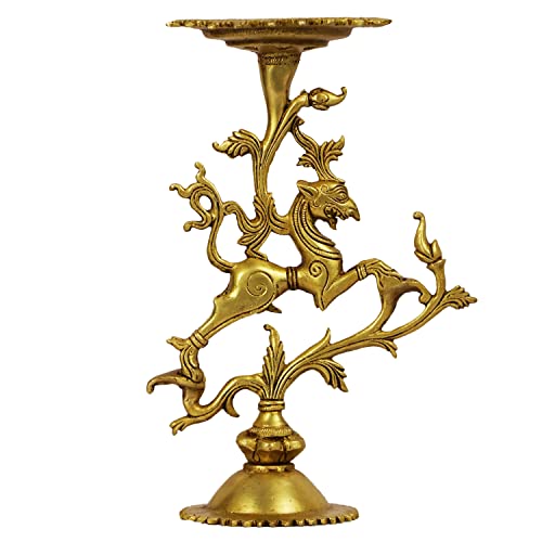 Artvarko™ Brass Designer Candle Holder for Table Centrepiece Living Room Tibetan Nepali Dragon Tealight Holder Stand 9 Inch. - Image 2
