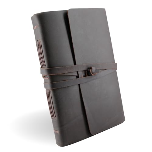 ThoughtSpace Journals Prayer Journal for Men - Leather Journal Notebook for Men & Women - Full Grain Vintage Leather Bound Notebook - The Perfect Daily Journaling Companion - 6x8in Lined Paper - Image 1