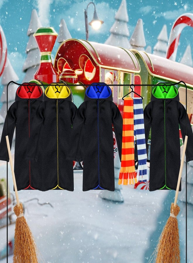 Hungdao 12 Pcs Christmas Clothes Accessories Halloween Wizard Clothes Wizard Robe Outfit Scarf and Broom Costume Dress Up for Gift Christmas Supplies Decor - Image 4