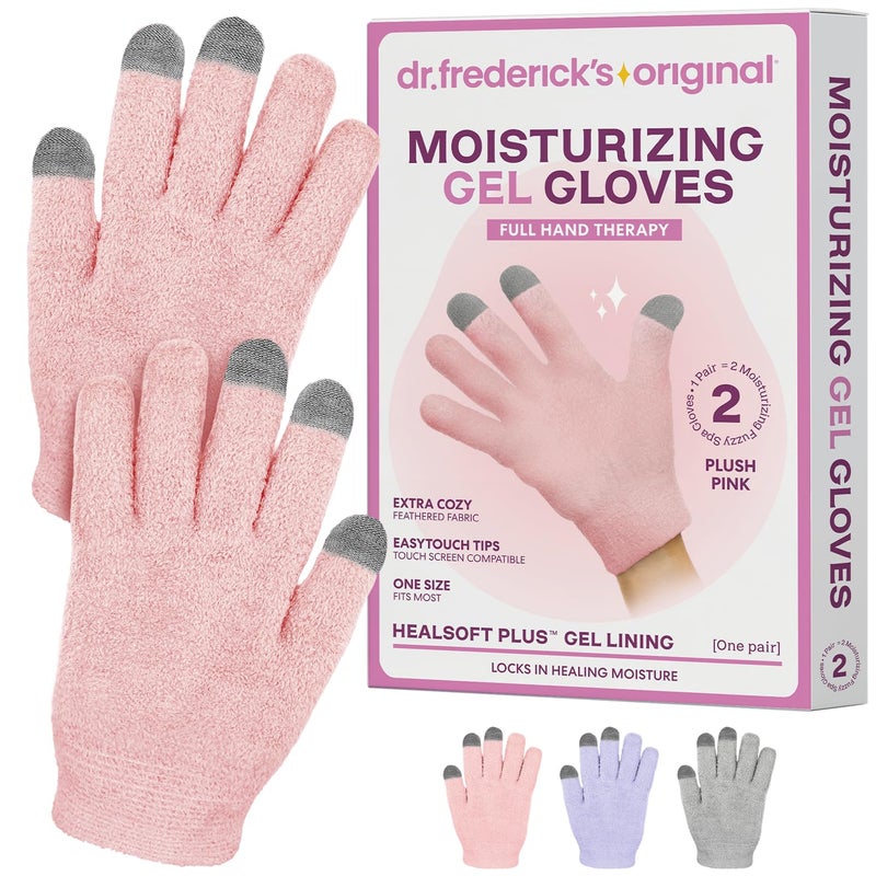 Dr. Frederick's Original Dr. Frederickâ€™s Original Moisturizing Gel Gloves â€“ Deep Moisturizing and Fast Relief for Dry Hands â€“ Touchscreen-Friendly â€“ Mango Butter, Shea Butter, Jojoba, & Coconut Oil - Plush Pink - Image 1