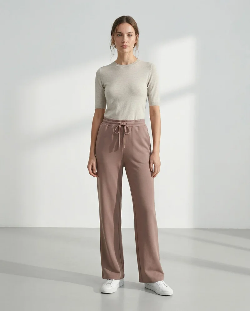 Redtag Women Taupe Wide Leg Active Pants
