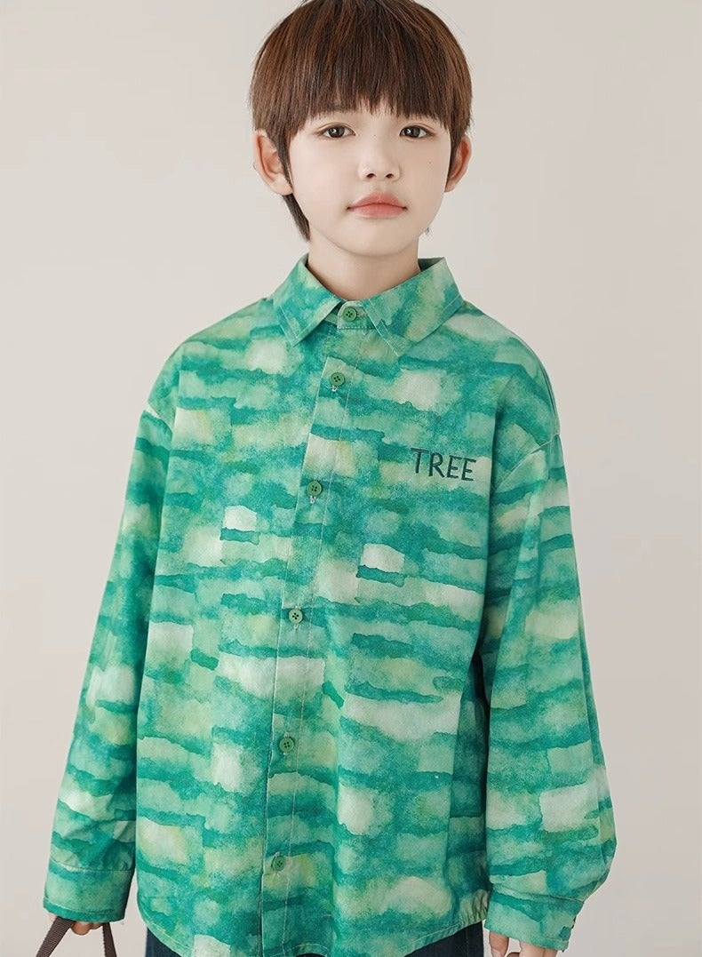 Oddtails Boys' Pure Cotton Dyed Shirt  - Image 2