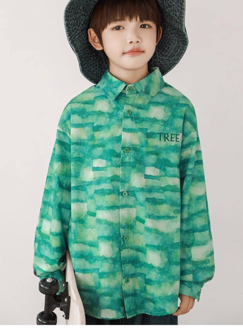 Oddtails Boys' Pure Cotton Dyed Shirt  - Image 1