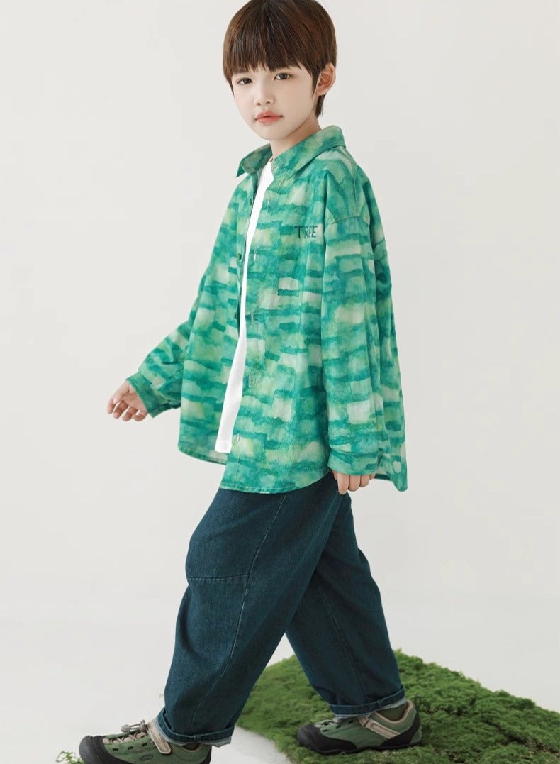 Oddtails Boys' Pure Cotton Dyed Shirt  - Image 3