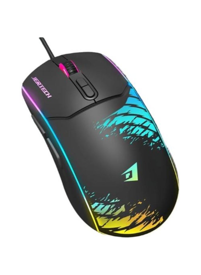 JERTECH XP14 Wired Gaming Mouse - RGB High DPI 3600 Frequency 1000Hz Ergonomic Design Wired 1.5M - Black - Image 1