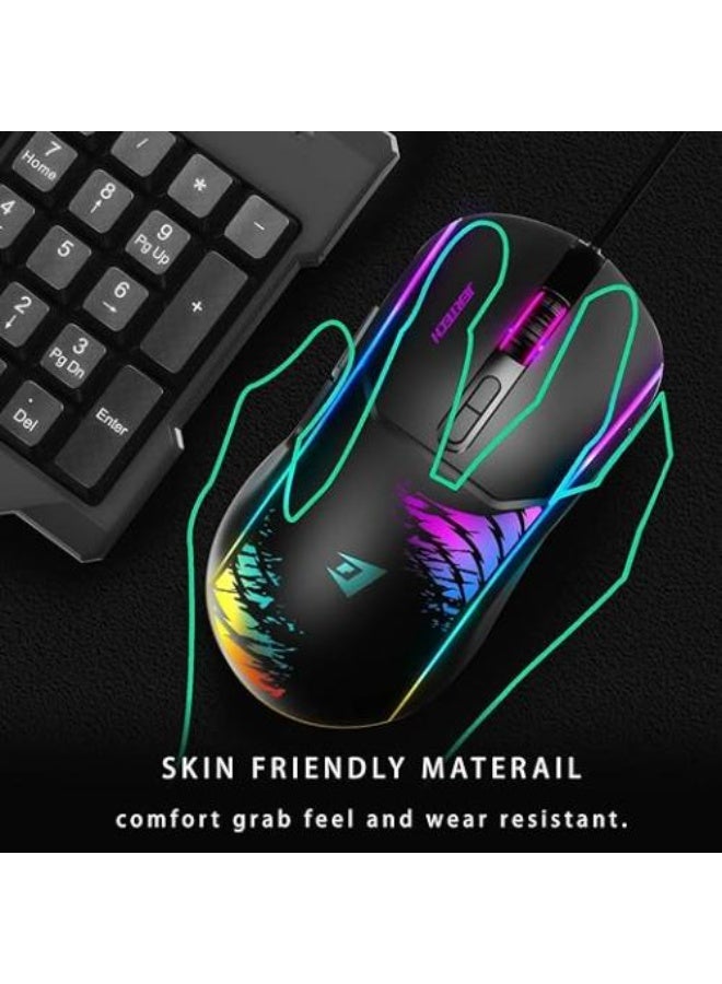 JERTECH XP14 Wired Gaming Mouse - RGB High DPI 3600 Frequency 1000Hz Ergonomic Design Wired 1.5M - Black - Image 3
