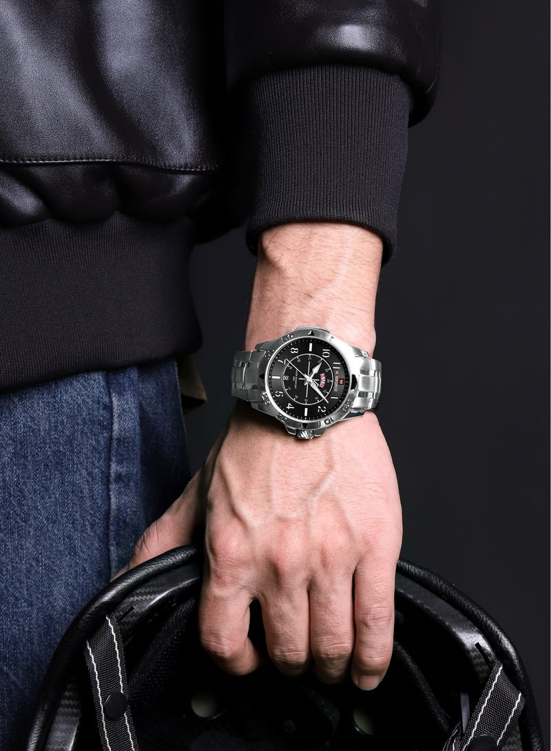 نافيفورس ساعة NAVIFORCE للرجال كاجوال كوارتز مقاومة للماء حتى عمق 3ATM من الفولاذ المقاوم للصدأ ساعات رجالية تعرض اليوم والتاريخ - Image 2