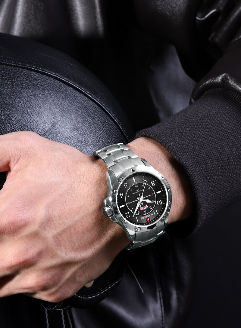 نافيفورس ساعة NAVIFORCE للرجال كاجوال كوارتز مقاومة للماء حتى عمق 3ATM من الفولاذ المقاوم للصدأ ساعات رجالية تعرض اليوم والتاريخ - Image 3