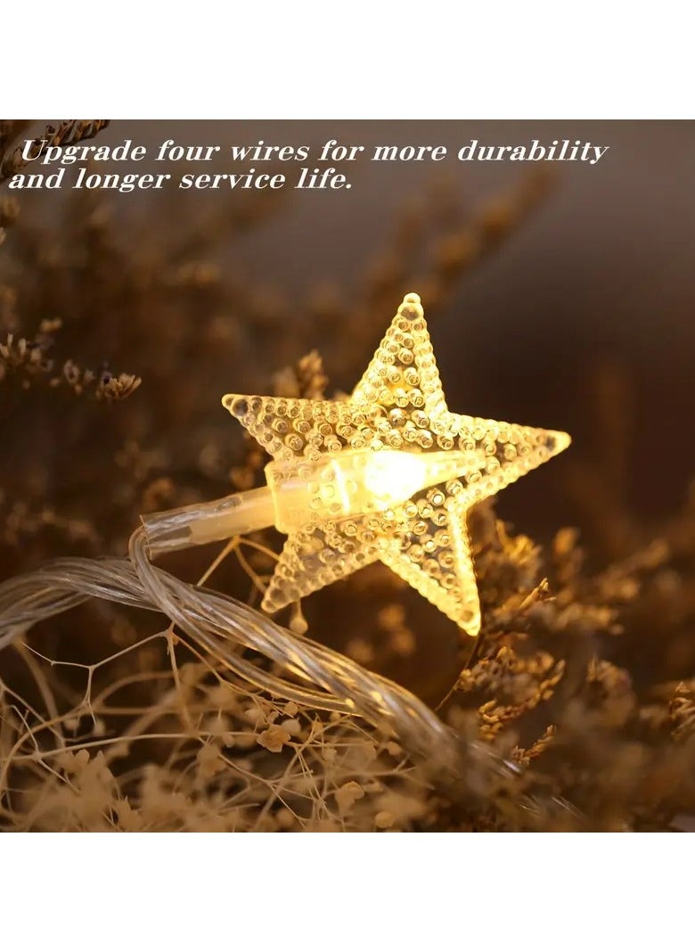 Goolsky Warm White LED Star String Lights - Battery Operated Fairy Lights for Weddings, Parties, and Home Decor, Romantic Star-Shaped LEDs, PVC Material, Perfect for Valentine’s Day, and New Year Celebrations, Lights for Decoration  - Image 5