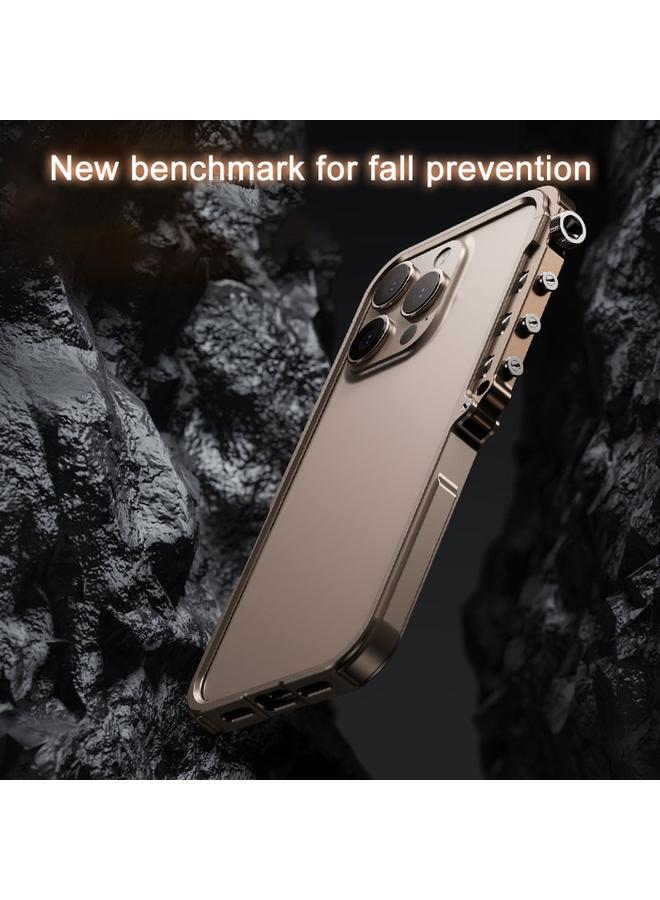 اس-توب جراب لهاتف iPhone 16 Pro Max مصنوع من سبائك الألومنيوم وإطار معدني إبداعي ودرع ميكانيكي - Image 4