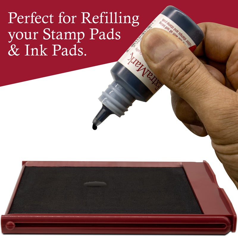 ExtraMark Premium Stamp Refill Ink for Self-Inking Stamps and Stamp Pads, 30 ml, Red Color Ink. - Image 3