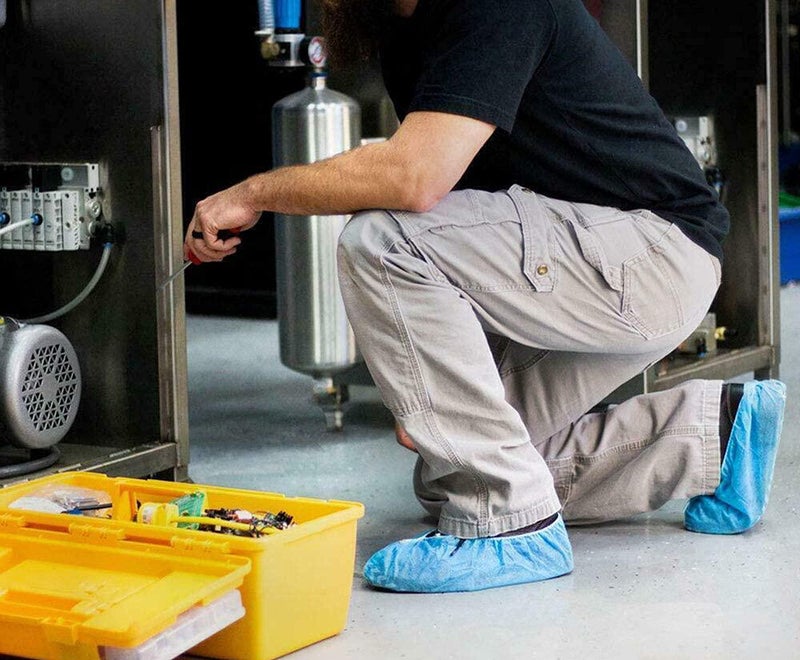 G & F Products - 13033 Premium 100 Pack (50 Pairs ) Disposable Boot & Shoe Covers Slip - Resistant fits up to size 11 US Men and 13 US Women, Blue, Large - Image 2