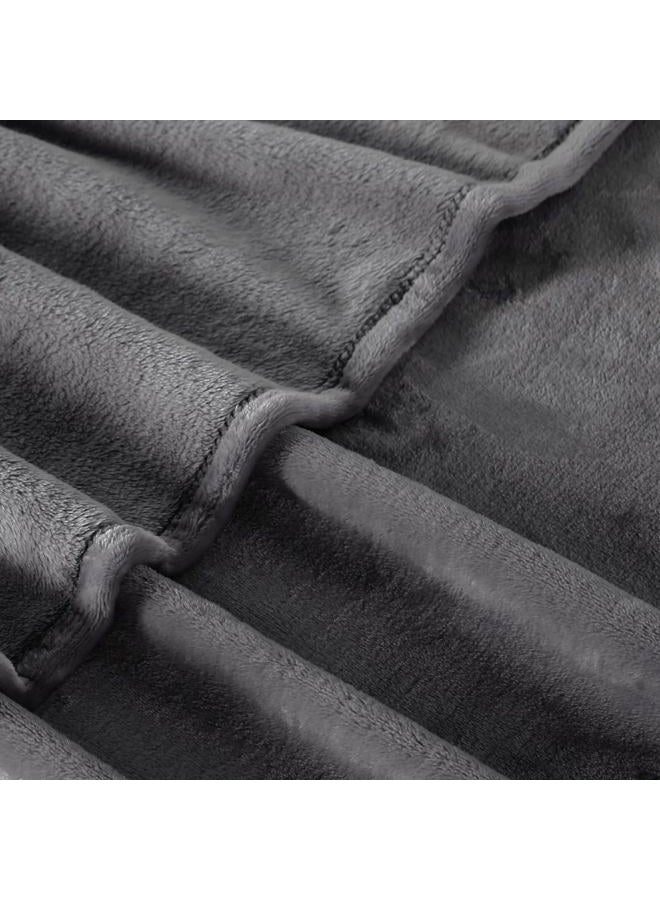 TASTHROW Grey Throw Blanket 50x60 Inches, Soft Plush Cozy Fleece Flannel Throw Blanket, Lightweight Warm Throws for Bed, Couch, Bedroom and Living Room, All Seasons - Image 5