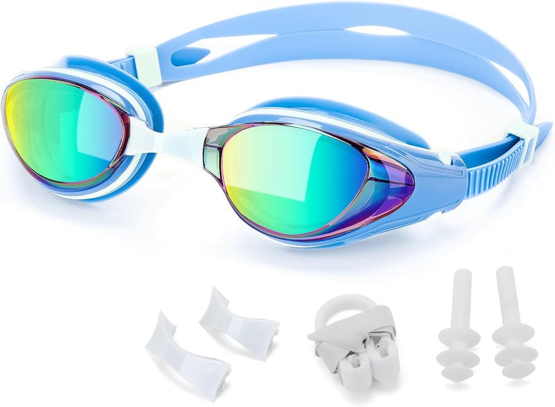 Wave Nearsighted Swim Goggles, Shortsighted Optical Swimming Goggles No Leaking Anti Fog UV Protection for Adult Men Women - Image 1