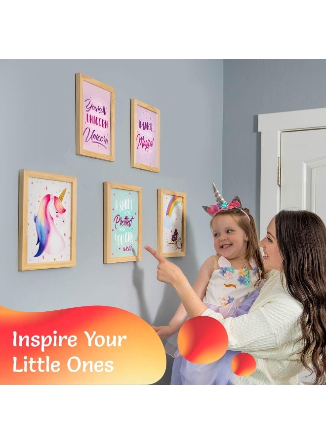 Throwback Traits Unicorn Posters For Girls Room Decor - Set Of 8 Prints 8X10" - Image 4
