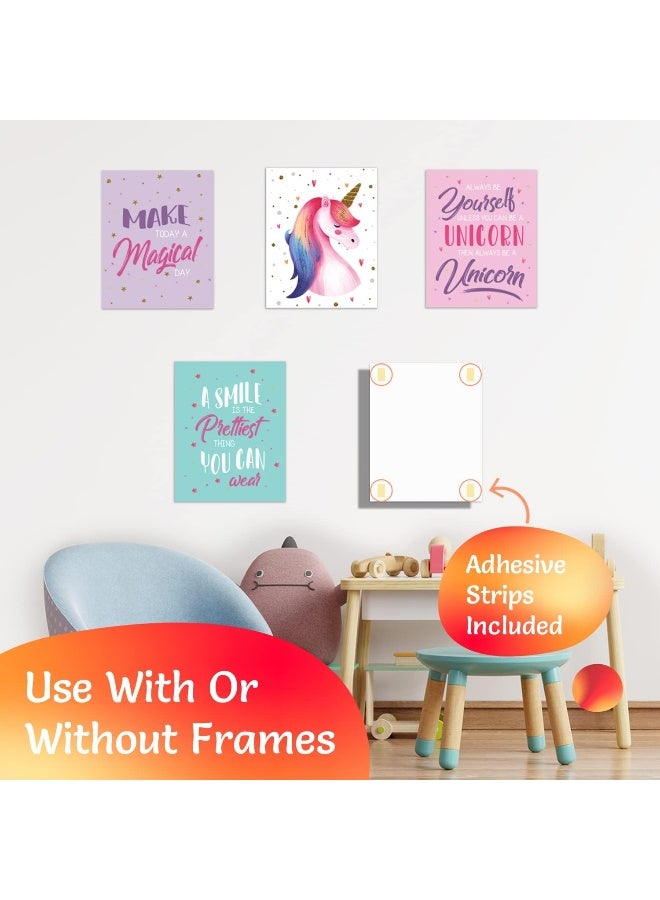 Throwback Traits Unicorn Posters For Girls Room Decor - Set Of 8 Prints 8X10" - Image 5