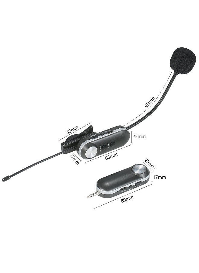 Generic - Uhf Headset Wireless Microphone Instrument Mic Omni-Directional Hifi Microphone Wireless Instrument Microphone System Receiver and Transmitter Uhf Clip Type - Image 1