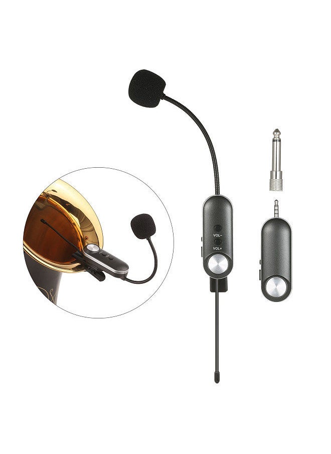 Generic - Uhf Headset Wireless Microphone Instrument Mic Omni-Directional Hifi Microphone Wireless Instrument Microphone System Receiver and Transmitter Uhf Clip Type - Image 1
