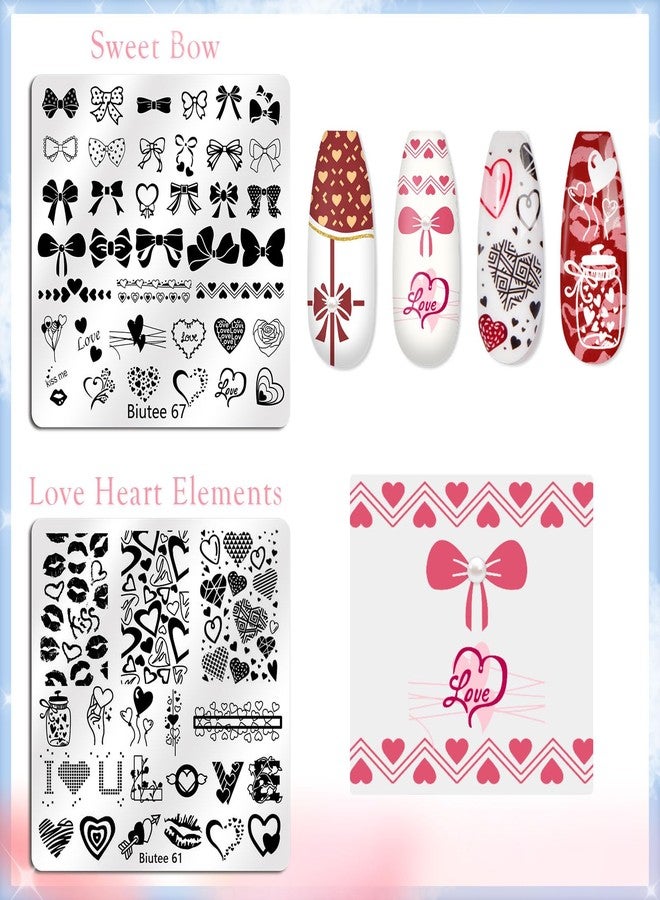 Biutee Nail Stamping Kit with 16 Nail Stamping Plates, Clear Jelly Nail Stamper, 2 Scrapers & Storage Bag, Nail Art Stamping Plate Set with Floral Geometric Beach Designs for DIY Manicure - Image 3