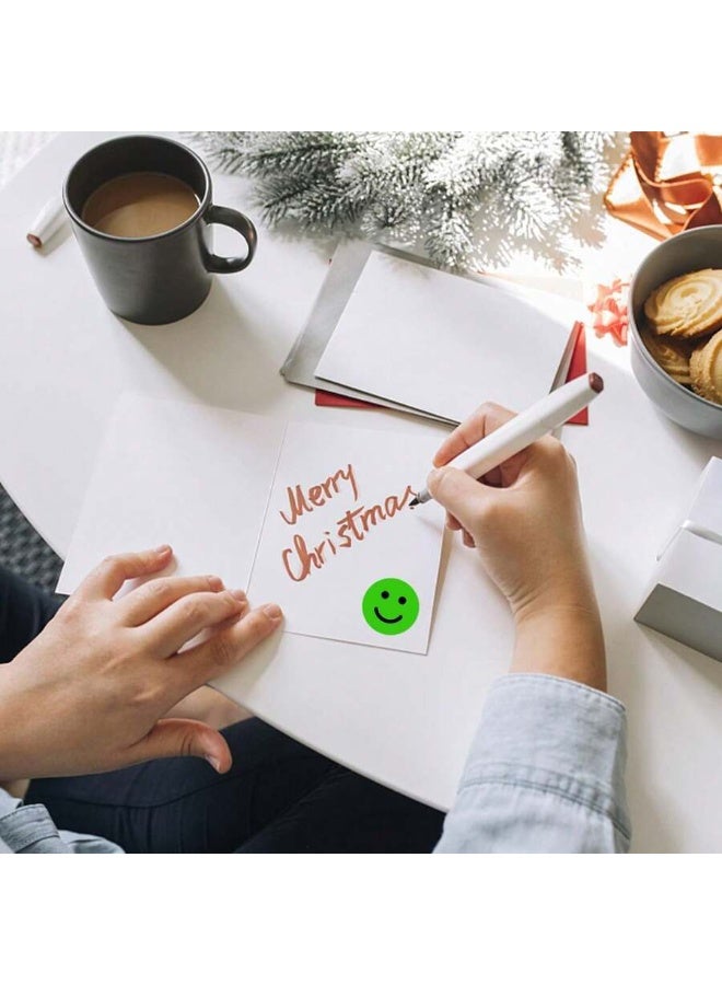 480 قطعة - ملصقات تعبيرات الوجه السعيدة/الحزينة بحجم 1 بوصة، أحمر/أصفر/أخضر - Image 2