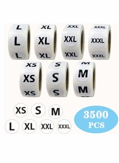 KASTWAVE 3500 PCS Clothing Size Stickers Labels 7/8" Round Self Adhesive Size Stickers for Clothing T Shirts Retail, 7 Sizes (XS, S, M, L, XL, XXL, XXXL)  - Image 2