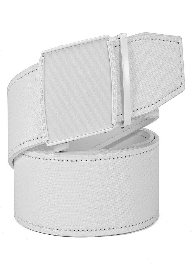 تشاورين حزام رجالي من الجلد من تشاورين - حزام قابل للتعديل، تصميم أنيق (35 مم)، ألياف كربونية / أبيض، مقاس 32-38 بوصة - Image 5