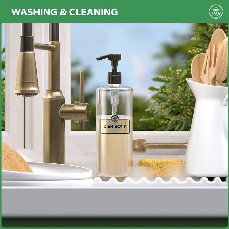 Bar5F Pumps for Shampoo Conditioner Lotion Body Wash, Fits 1" Inch Bottle Necks, 1 Liter 33.8-Ounce Bottles (Black and White) - Image 2