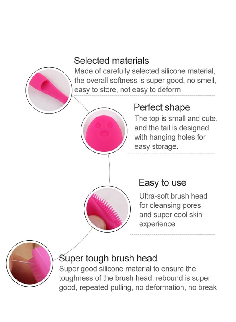 Soft Silicone Face Scrubber Finger Brush - pink - Image 3