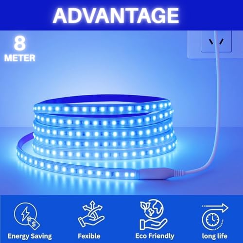 One94Store 45 Meter LED Rope Light for Decoration-Waterproof Decorative Lights, SMD Cove Light for Ceiling LED Pipe Light for Home Décor Led Strip Lights for Diwali Decoration (Blue) - Image 3