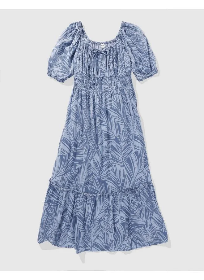American Eagle Scoop Neck Ruched Dress