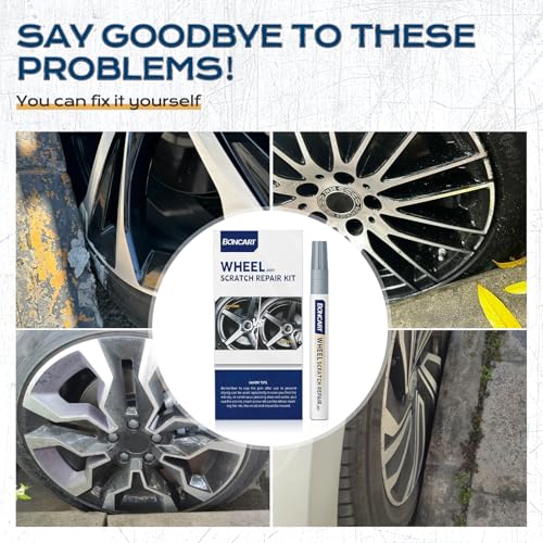 Boncart Wheel Scratch Repair Kit, Rim Touch Up Paint, Rim Paint Wheel Paint Pen, Silver Rim Repair Kit for Curb Rash, Metal Paint for Car Wheel Scratch Quick Repair（Silver） - Image 3
