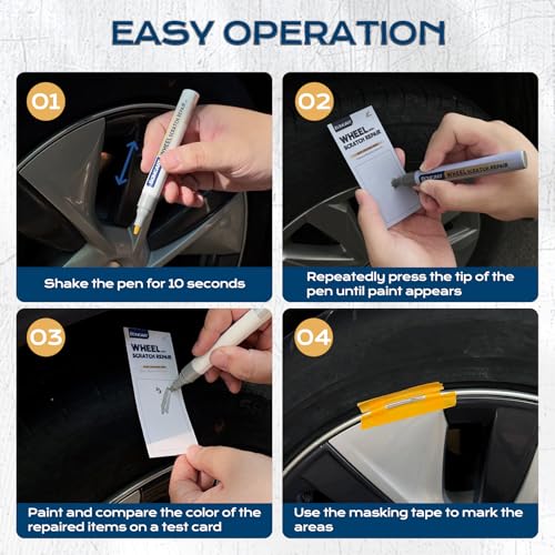 Boncart Wheel Scratch Repair Kit, Rim Touch Up Paint, Rim Paint Wheel Paint Pen, Silver Rim Repair Kit for Curb Rash, Metal Paint for Car Wheel Scratch Quick Repair（Silver） - Image 5