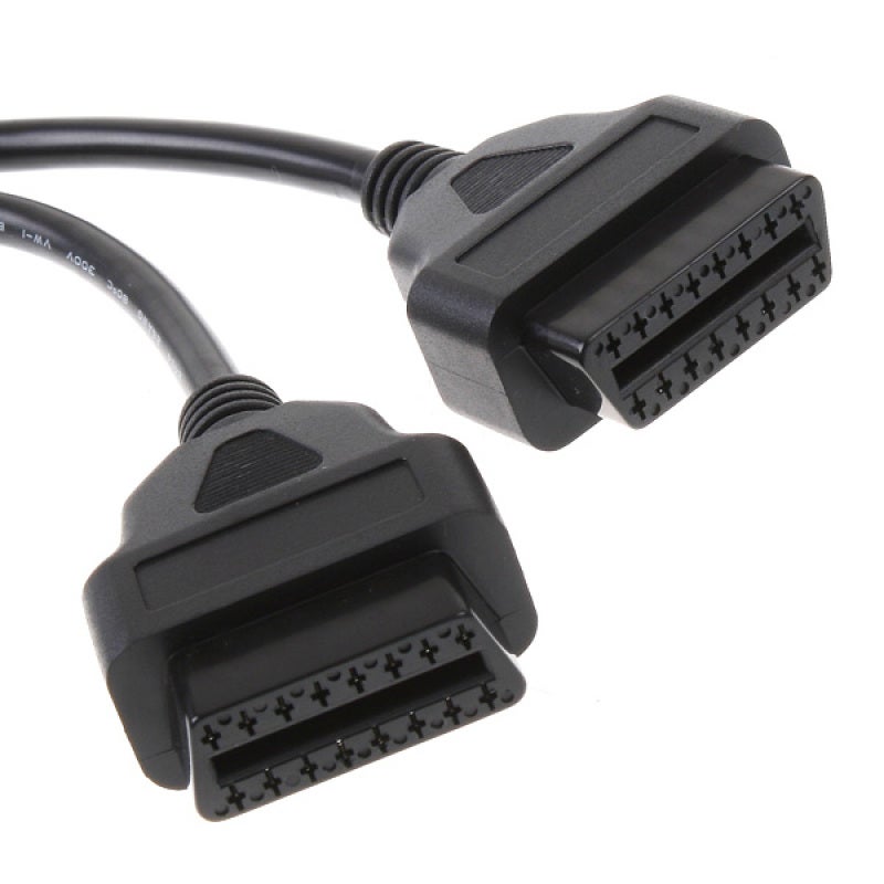 OBDII Splitter 16 Pin Male To Dual Female Y Cable - High Flexibility Durability Extension Cable for 16 Pin Diagnostic Tool Connection - Image 2