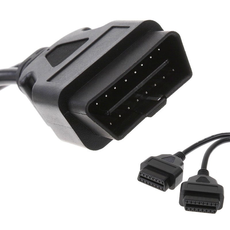 OBDII Splitter 16 Pin Male To Dual Female Y Cable - High Flexibility Durability Extension Cable for 16 Pin Diagnostic Tool Connection - Image 4