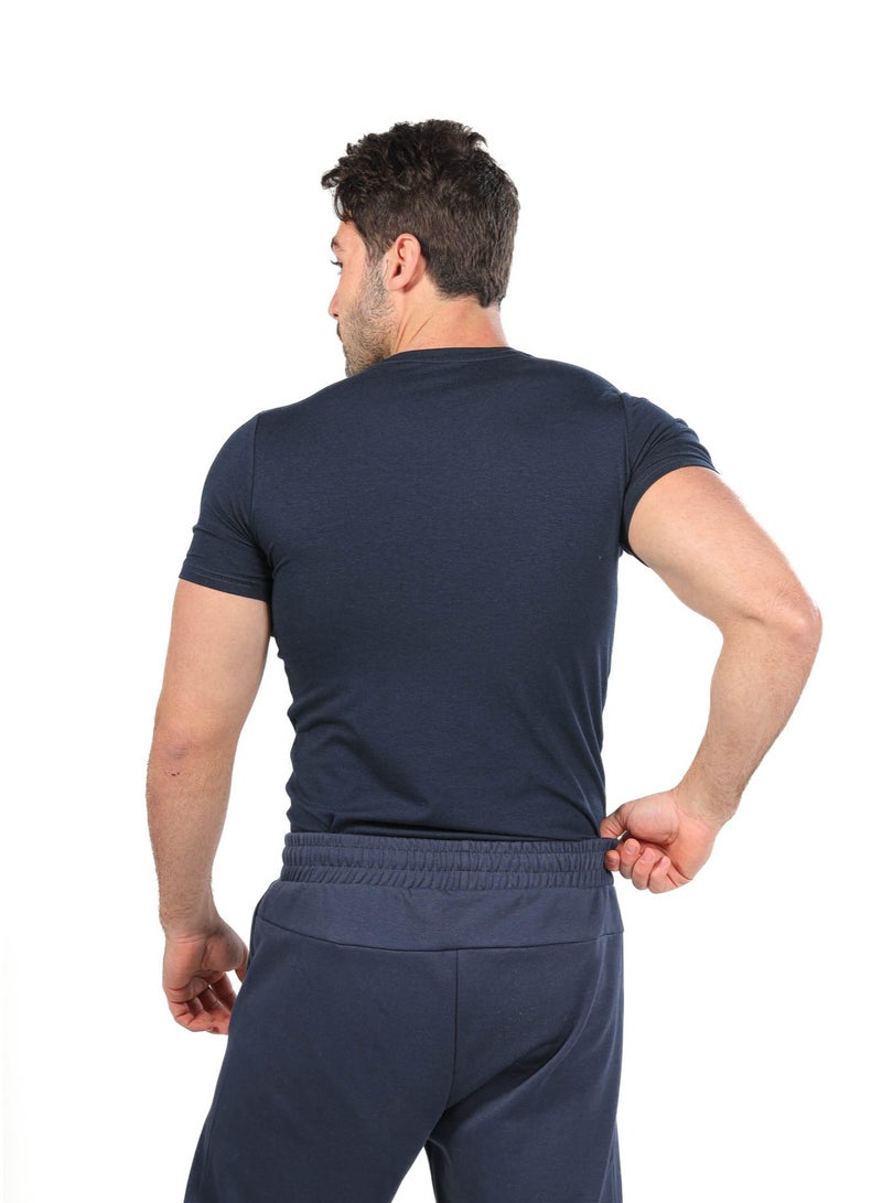 ريد قطن اندر شيرت نص كم رجالي-كحلي - Image 3