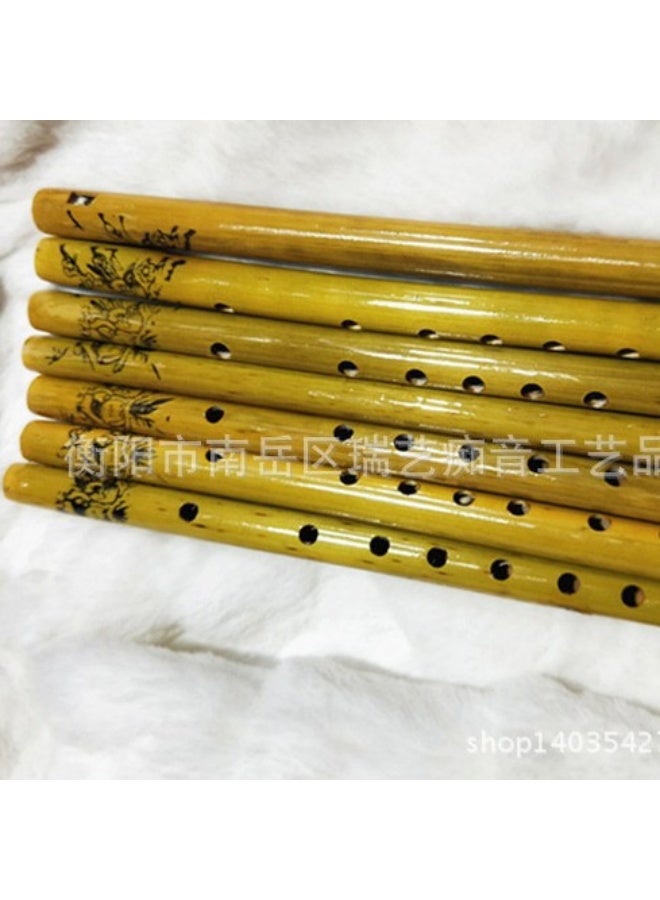 NIBEMINENT Handcrafted Bamboo Dizi - Blue Short Flute, Perfect Choice for Beginners