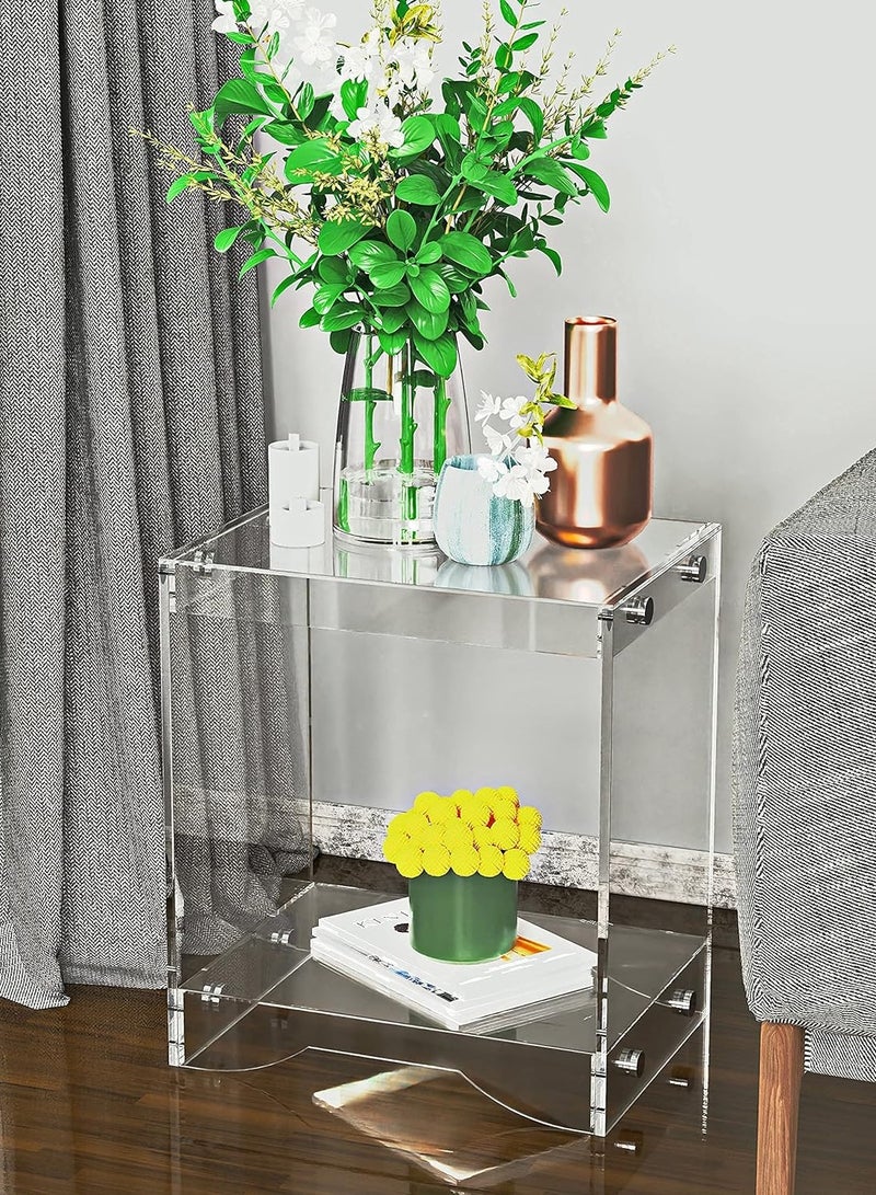 تي بي جي بي تصميم عصري لطاولة عرض ديكور من الأكريليك الشفاف للمنزل / طاولة نهاية زخرفية / طاولة بجوار السرير (شفاف) - Image 1