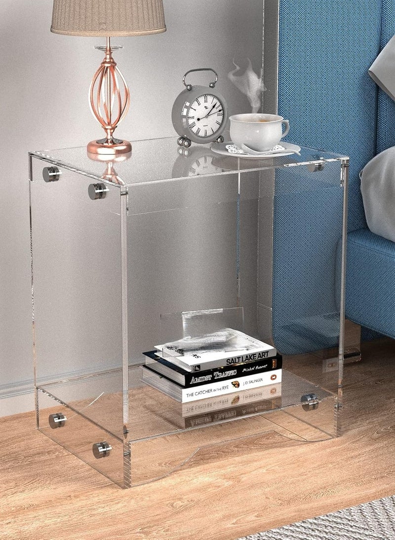 تي بي جي بي تصميم عصري لطاولة عرض ديكور من الأكريليك الشفاف للمنزل / طاولة نهاية زخرفية / طاولة بجوار السرير (شفاف) - Image 3