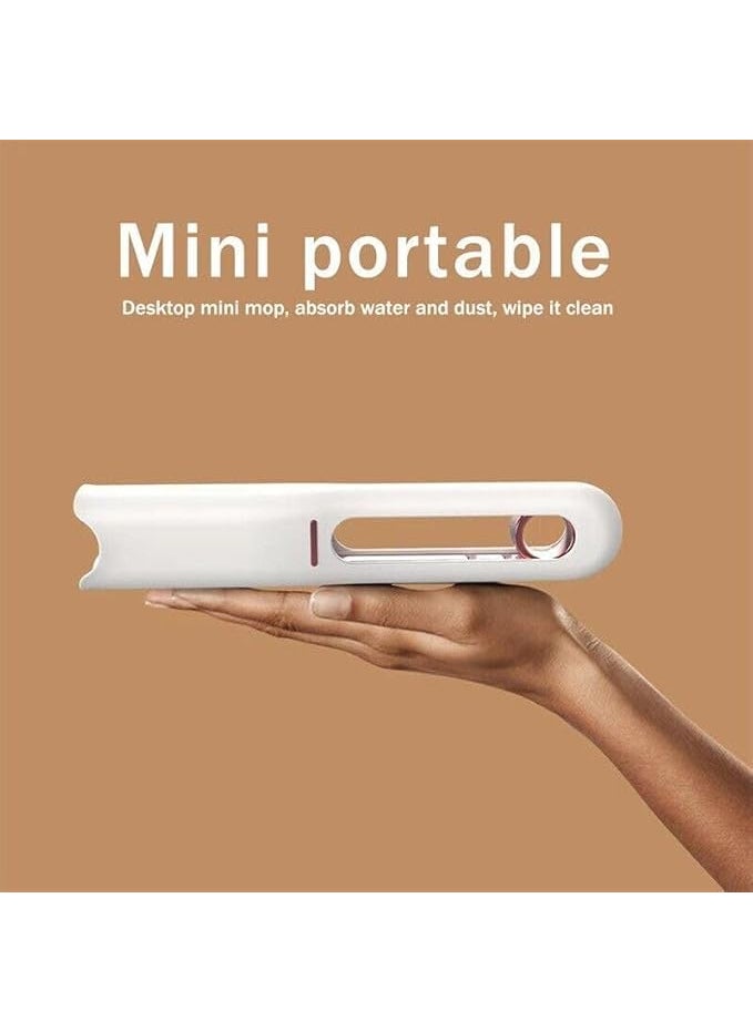 Bellemain BELLE MAIN Mini Mop for Kitchen Small Sponge Mop 360 Rotatable Adjustable Cleaning Mop Microfiber Mop Wet and Dry for BathroomOffficeHomeOutdoor White  - Image 2