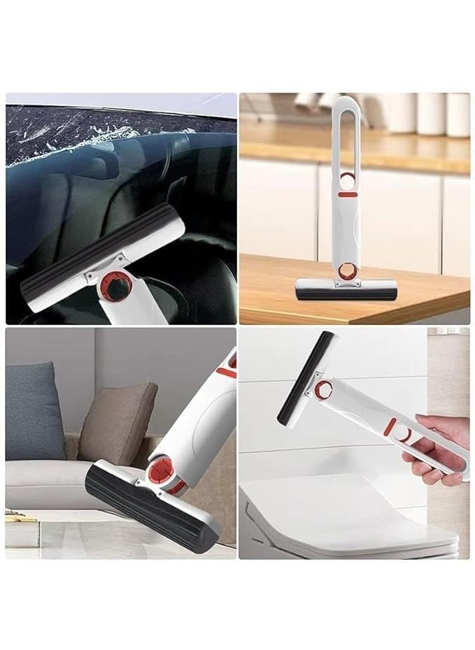Bellemain BELLE MAIN Mini Mop for Kitchen Small Sponge Mop 360 Rotatable Adjustable Cleaning Mop Microfiber Mop Wet and Dry for BathroomOffficeHomeOutdoor White  - Image 5