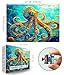 MINIWAN Vibrant Oil Painting Style Giant Octopus Jigsaw Puzzles for Adults 1000 Pieces Colorful Underwater Common Octopus Jigsaw Puzzle Gift for Marine Animal Art Lovers 275x197 Inch - Image 4