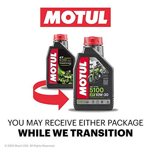 MOTUL زيت محرك دراجات نارية شبه صناعي موتول 5100 4T هجين 10W-30 - أداء API SM، تغيير تروس سلس وحماية متقدمة للمحرك، 1 ل (104062) - Image 2