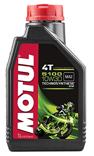 MOTUL زيت محرك دراجات نارية شبه صناعي موتول 5100 4T هجين 10W-30 - أداء API SM، تغيير تروس سلس وحماية متقدمة للمحرك، 1 ل (104062) - Image 4