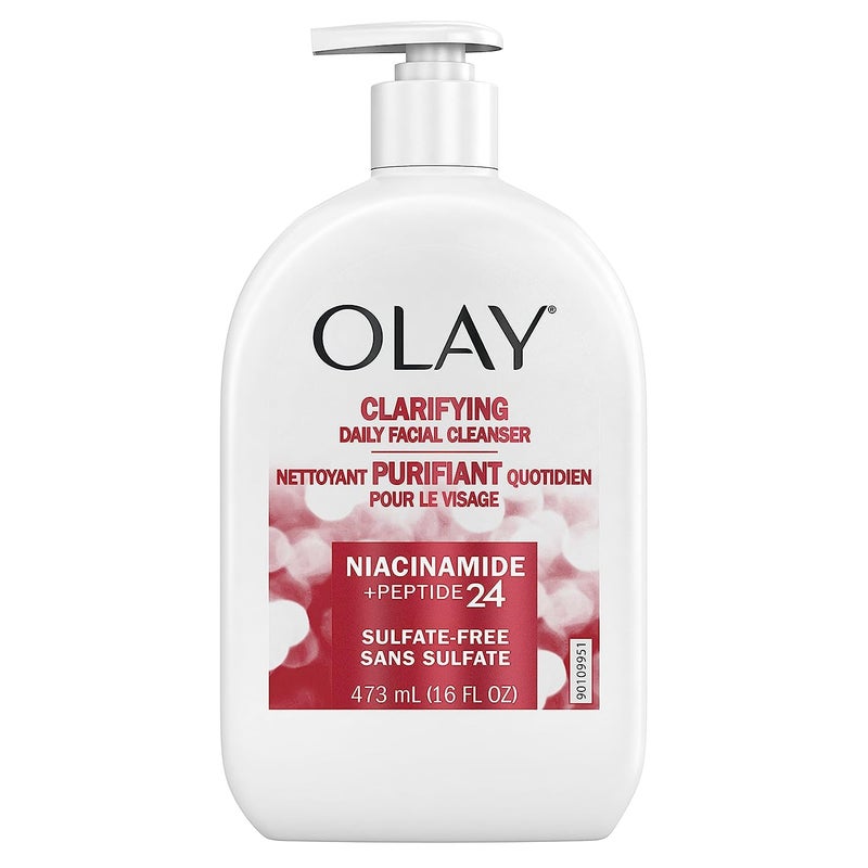 Olay Face Wash, Daily Facial Cleanser with Niacinamide, Peptides & Glycerin - Clarifying, Refreshes Skin Surface, Refines Appearance of Pores - Sulfate-Free, Paraben-Free, Oil-Free, 16 Oz - Image 1