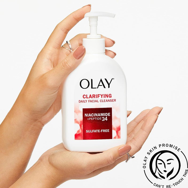 Olay Face Wash, Daily Facial Cleanser with Niacinamide, Peptides & Glycerin - Clarifying, Refreshes Skin Surface, Refines Appearance of Pores - Sulfate-Free, Paraben-Free, Oil-Free, 16 Oz - Image 3