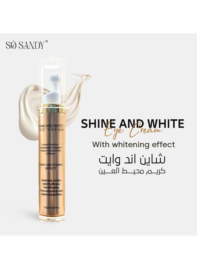 So Sandy Shine and white Face Serum - Bee Venom Serum & Shine & White Eye Contour Brightening under eye cream, with Anti-aging effect. & Genius Aqua Exfoliating Gel with whitening Effect Bundle - Image 3