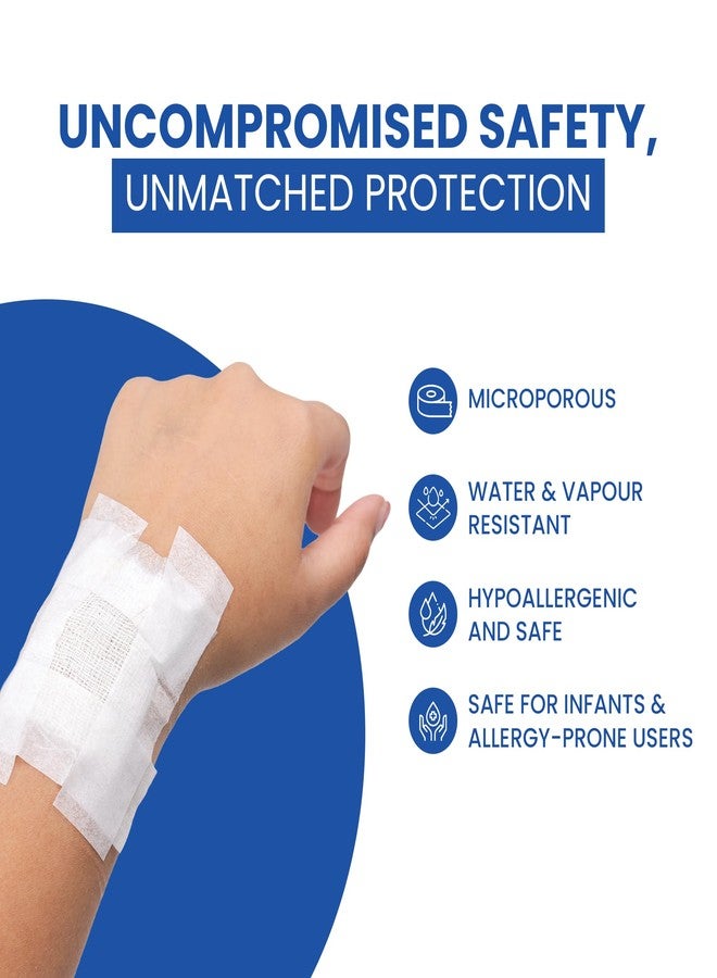 Leeford Microporous Surgical Tape, Soft Wound Fixation Tape for Dressing & First Aid | Water Resistant, Skin-Friendly & Strong Adhesion, Easy to Tear & Latex Free, Ideal choice for physiotherapy (24 Rolls) Size: 12.5mm * 9.1mm - Image 4
